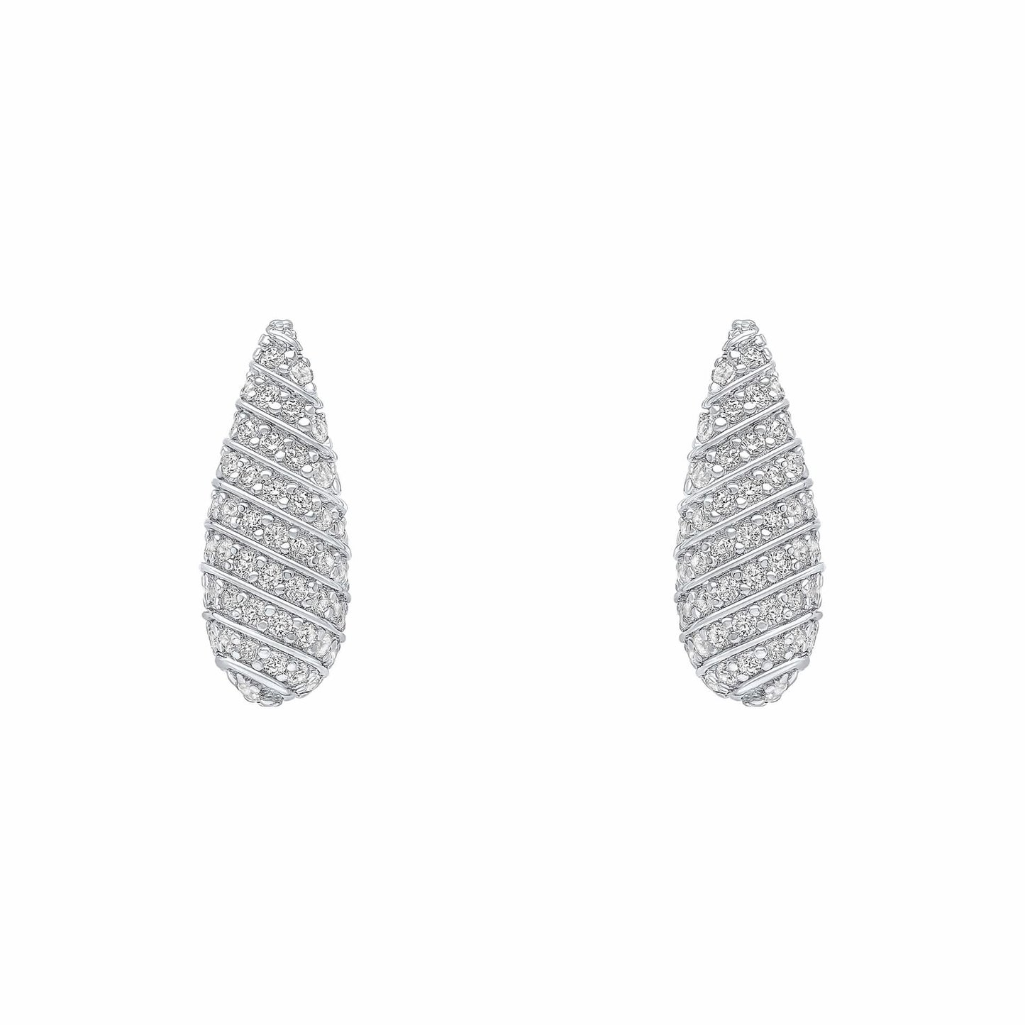 Beginnings Sterling Silver Cubic Zirconia White Earrings E6476C