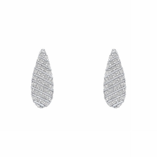 Beginnings Sterling Silver Cubic Zirconia White Earrings E6476C