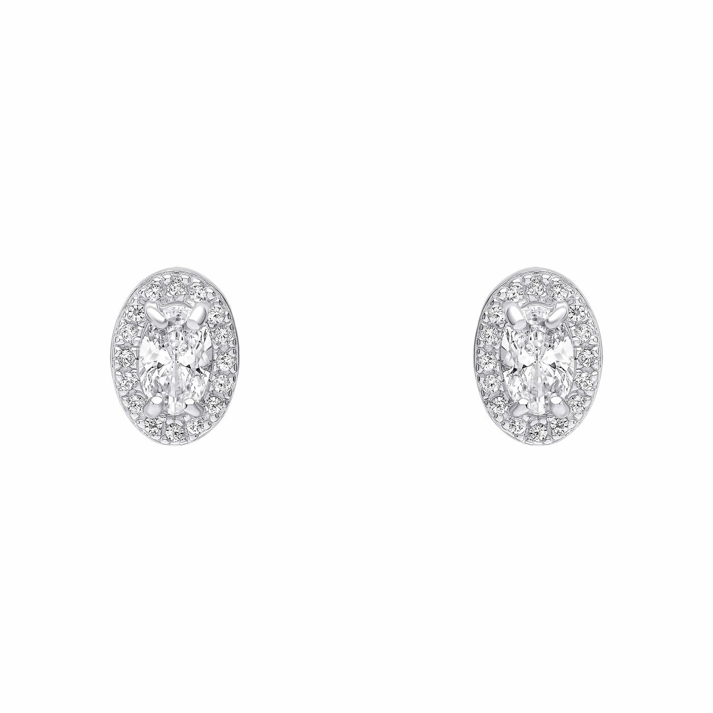 Beginnings Sterling Silver Cubic Zirconia White Earrings E6484C