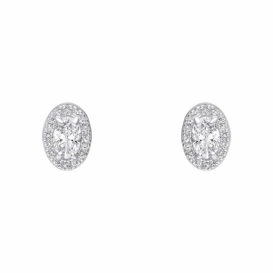 Beginnings Sterling Silver Cubic Zirconia White Earrings E6484C