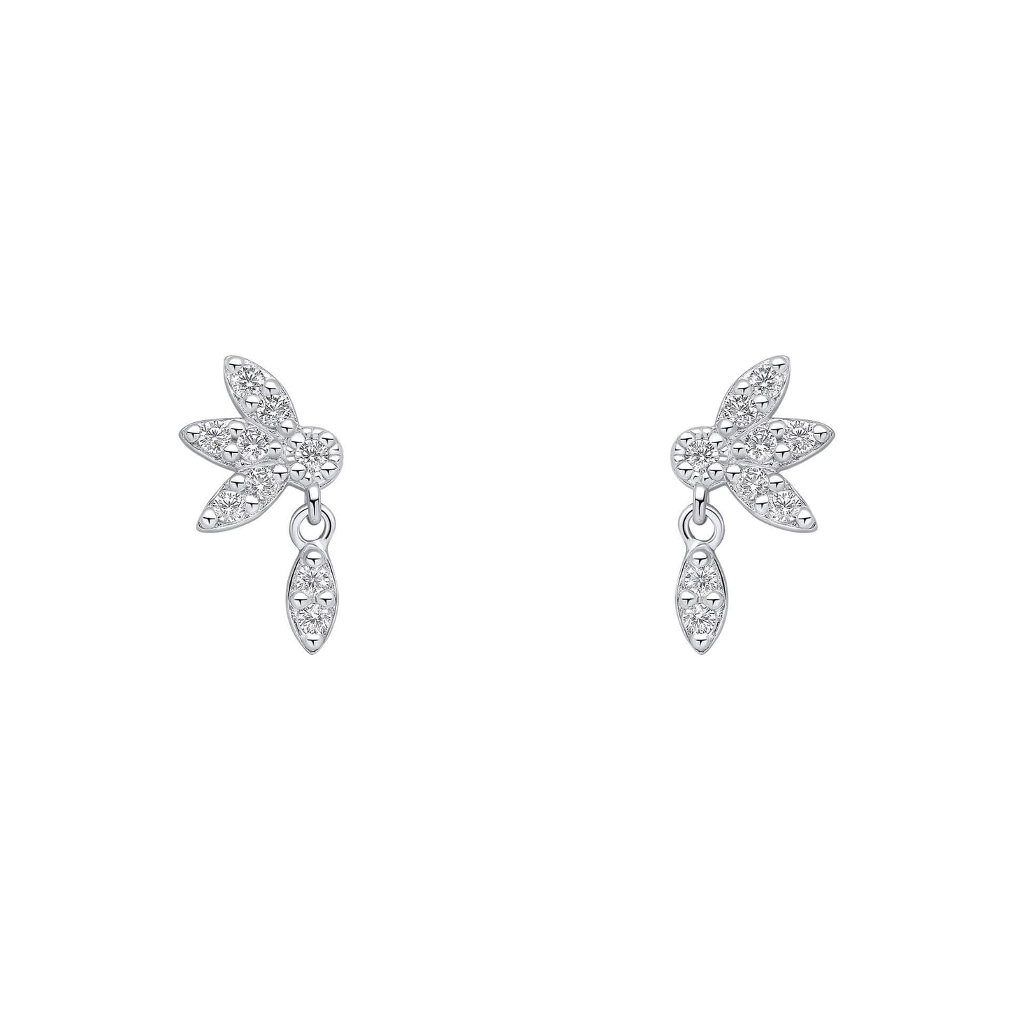 Beginnings Sterling Silver Cubic Zirconia White Earrings E6493C