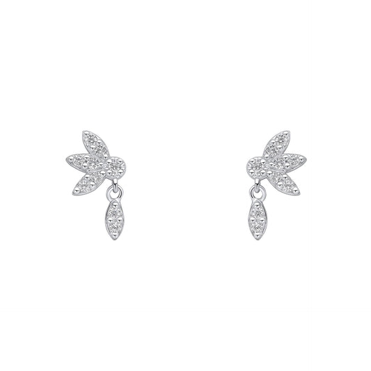 Beginnings Sterling Silver Cubic Zirconia White Earrings E6493C