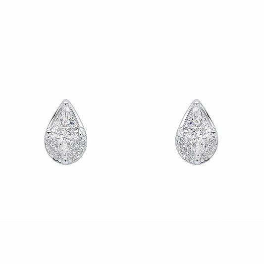 Beginnings Sterling Silver Cubic Zirconia White Earrings E6494C