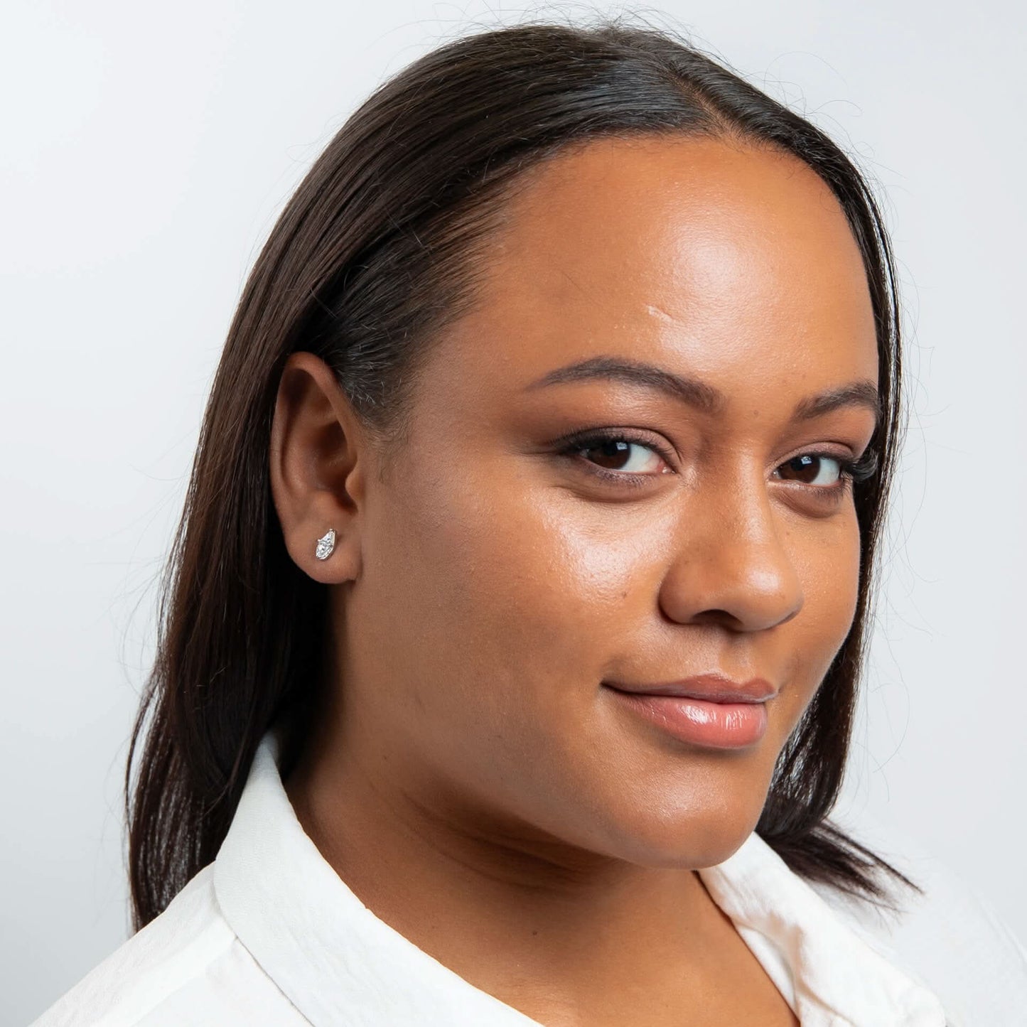 Beginnings Sterling Silver Cubic Zirconia White Earrings E6494C