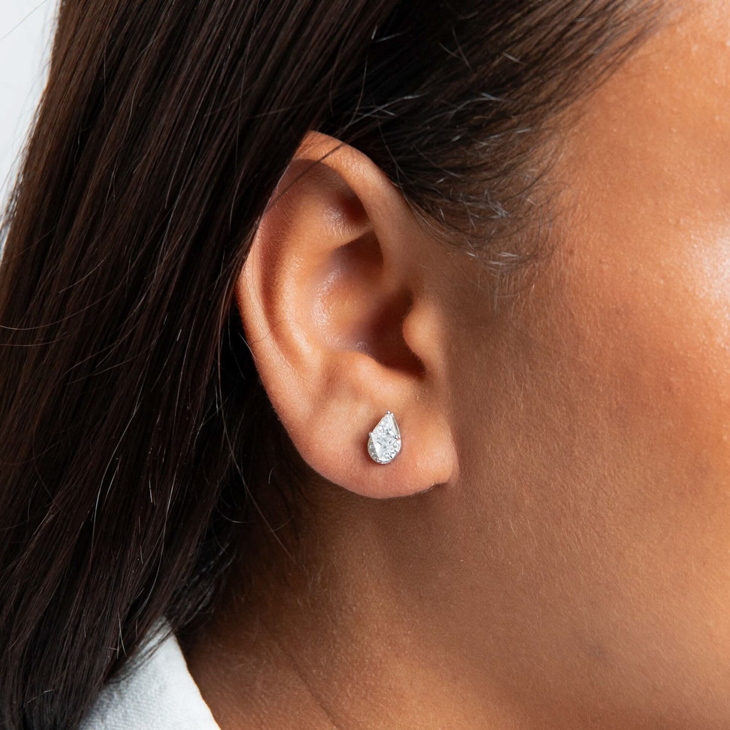 Beginnings Sterling Silver Cubic Zirconia White Earrings E6494C