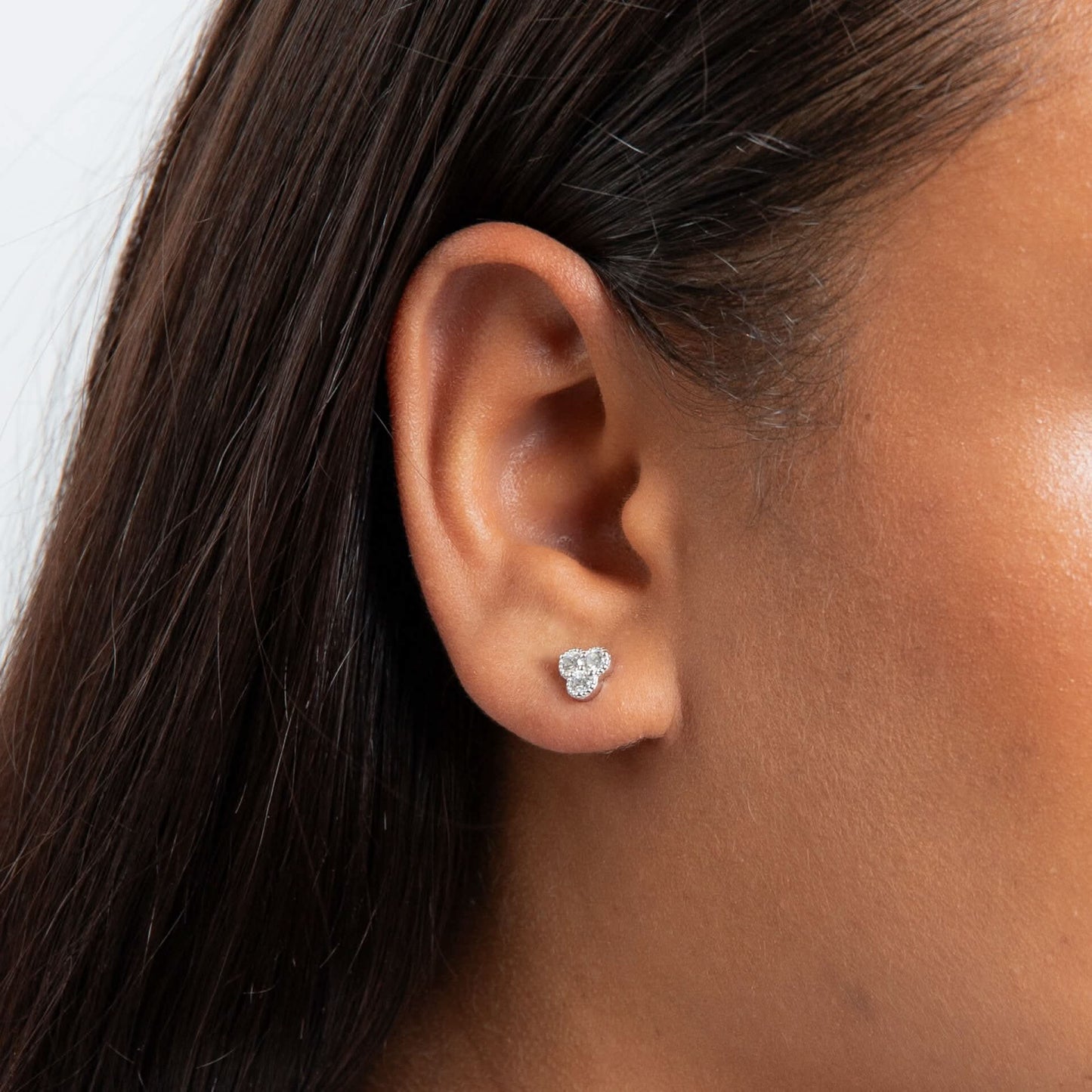 Beginnings Sterling Silver Cubic Zirconia White Earrings E6495C