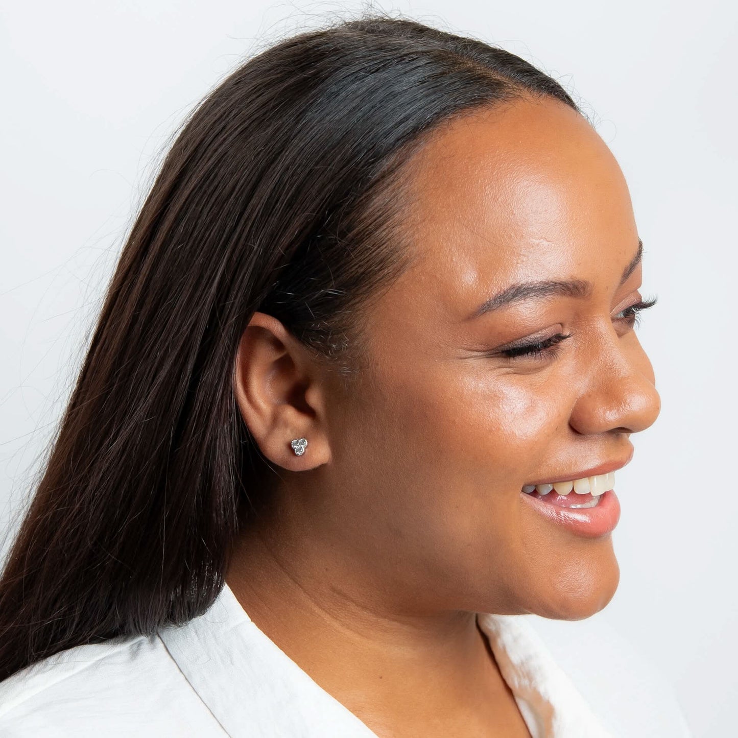 Beginnings Sterling Silver Cubic Zirconia White Earrings E6495C