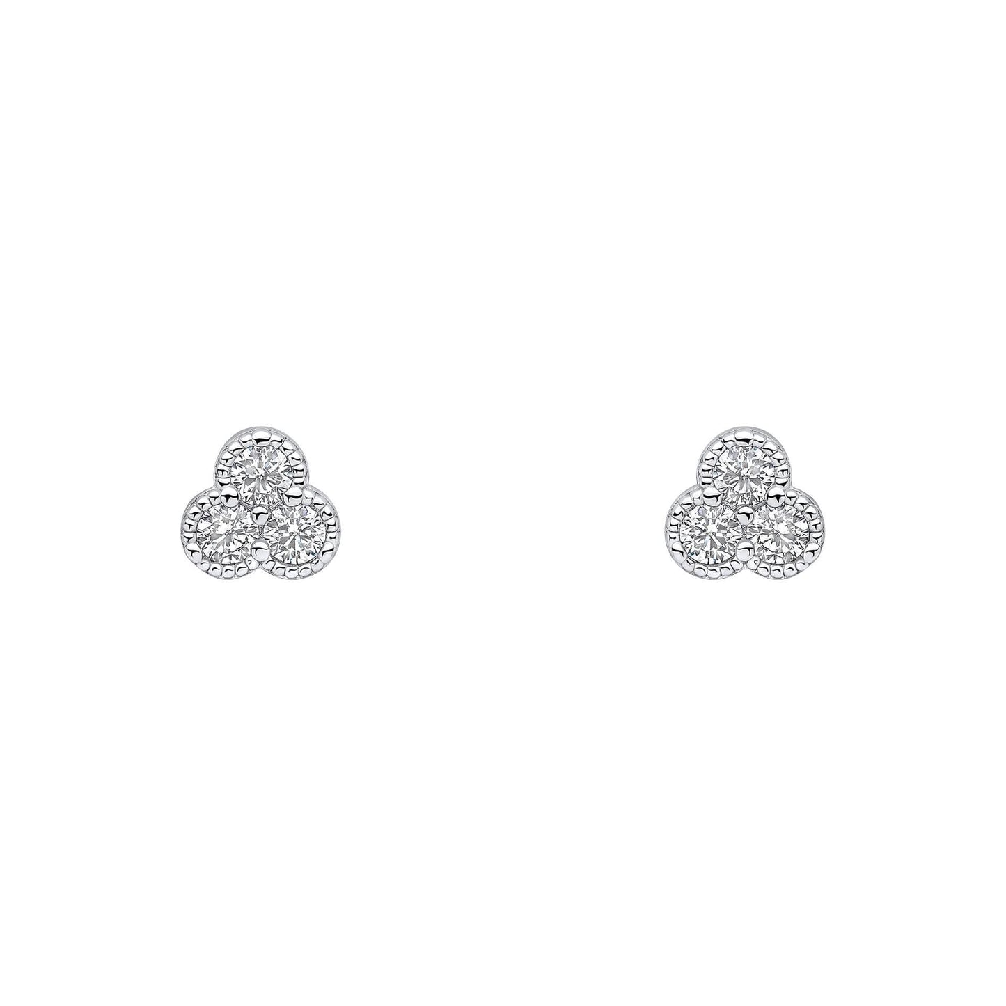Beginnings Sterling Silver Cubic Zirconia White Earrings E6495C