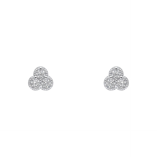 Beginnings Sterling Silver Cubic Zirconia White Earrings E6495C