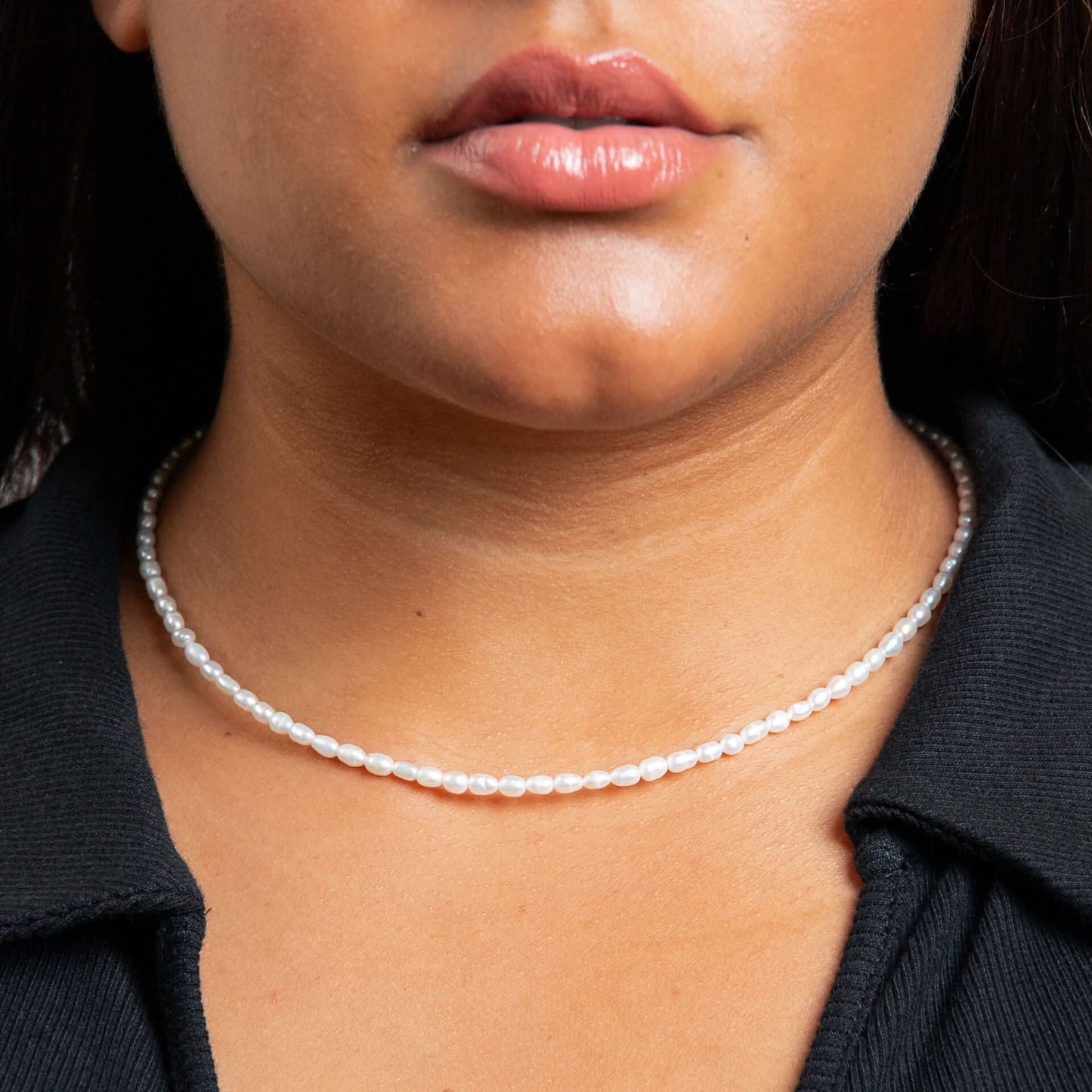 Beginnings Sterling Silver Rice Pearl Necklace N4617W
