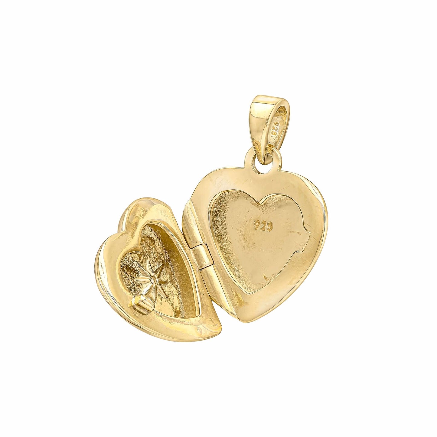 Beginnings Sterling Silver Gold Plated Cubic Zirconia Heart Pendant P5441C