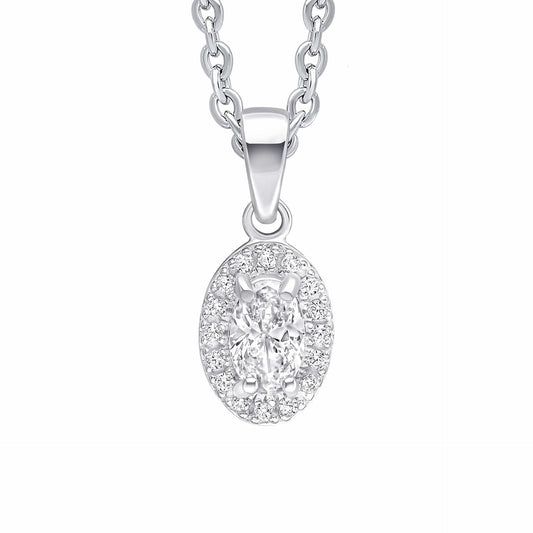 Beginnings Sterling Silver Cubic Zirconia White Pendant P5455C