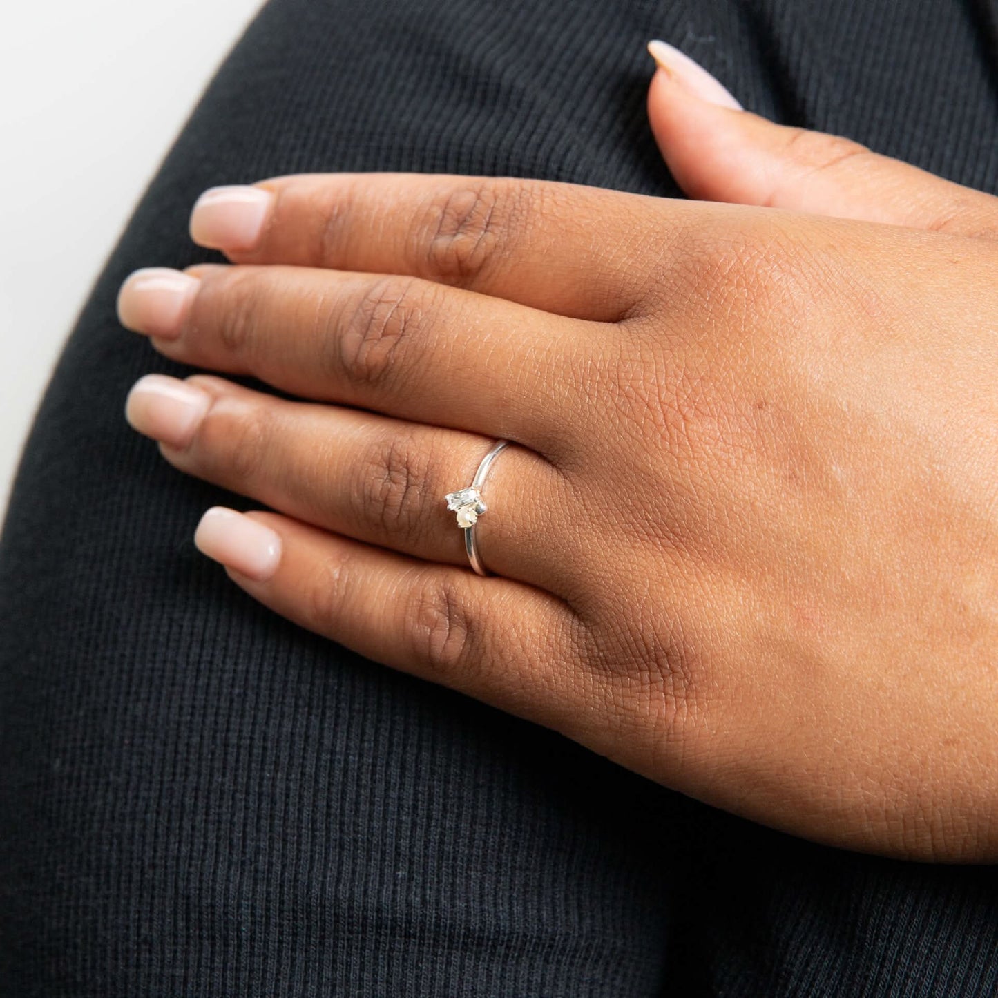 Beginnings Sterling Silver Freswater Pearl Cubic Zirconia White Ring R3896W