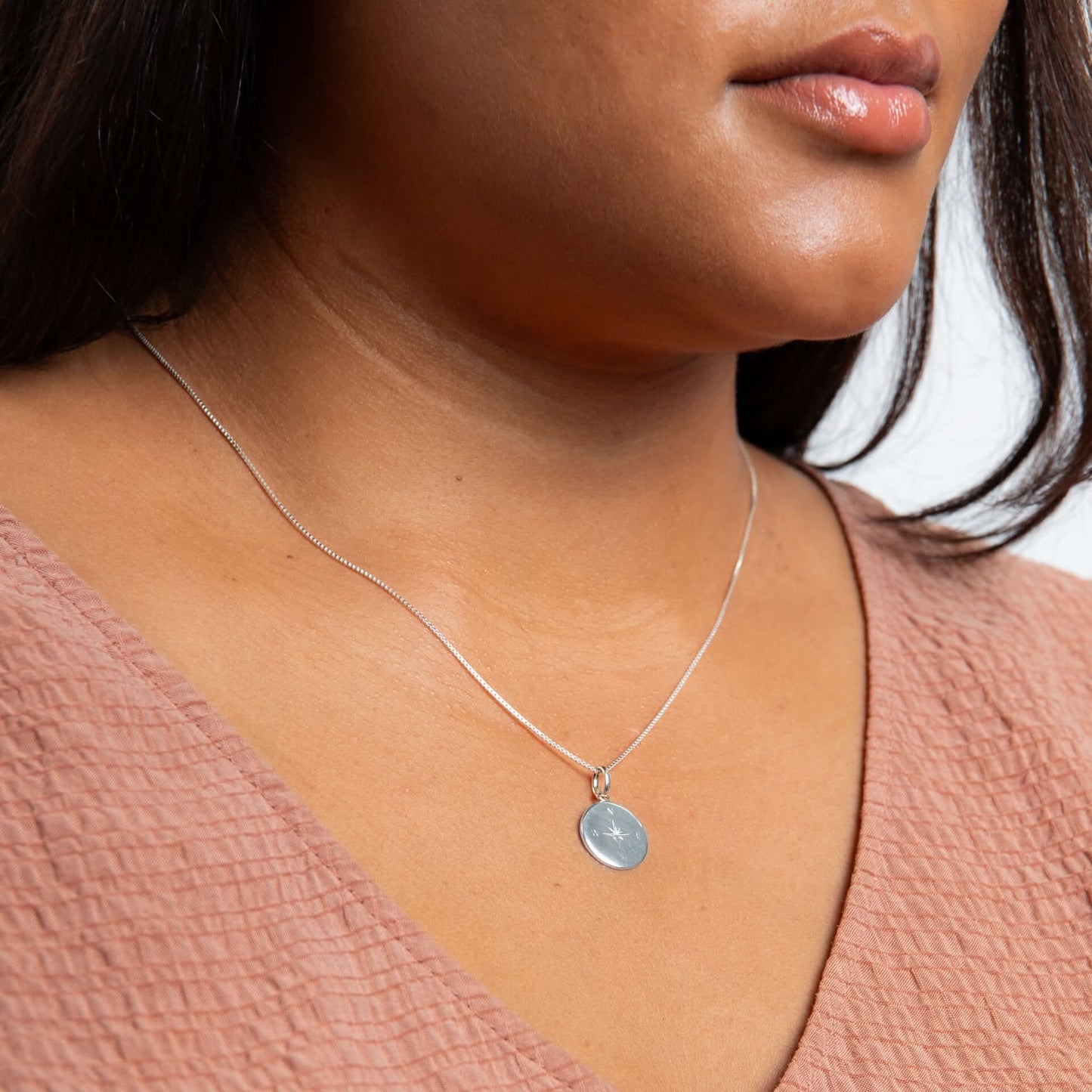 Beginnings Sterling Silver Compass Pendant P5453