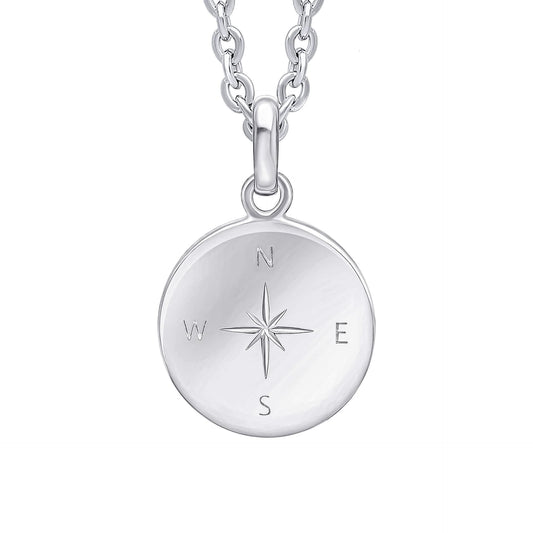 Beginnings Sterling Silver Compass Pendant P5453