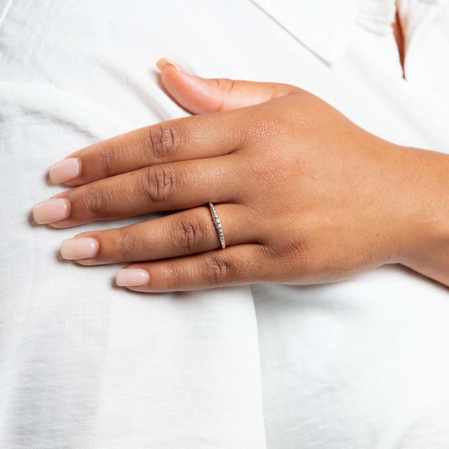 Beginnings Sterling Silver Graduated Bead Ring R3902