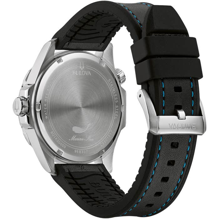 Marine Star Black Leather Watch 96b337