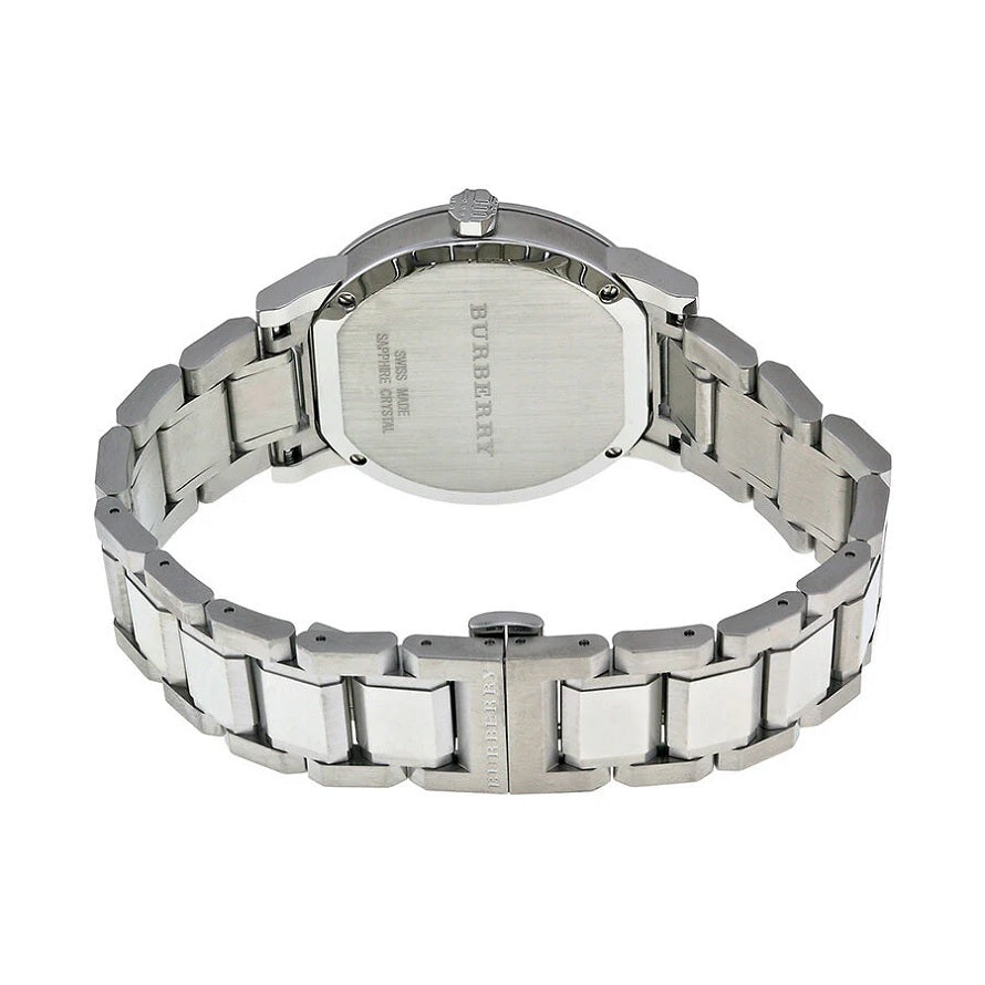 Burberry Unisex Watch Stainless Steel Silver Strap With Blue Dial BU9031 The City