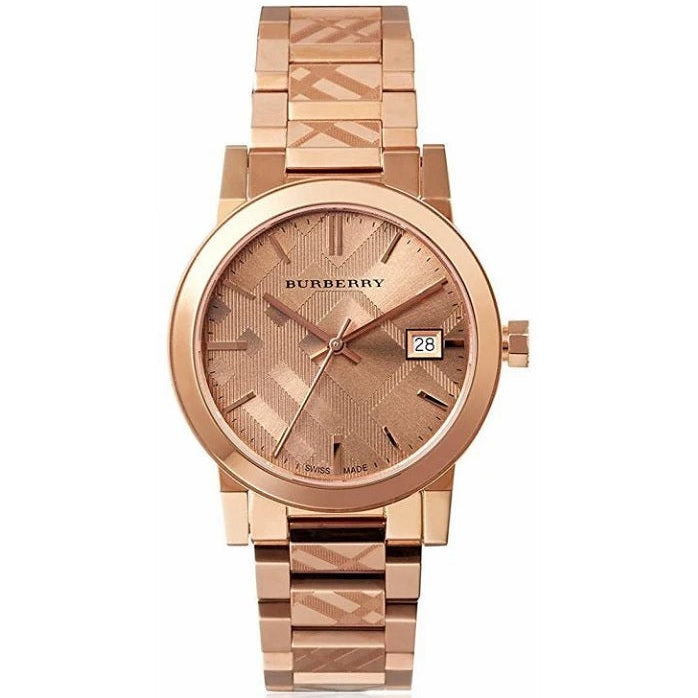 Burberry Women’s Watch Stainless Steel Rose Gold Strap With Rose Gold Dial BU9146 The City