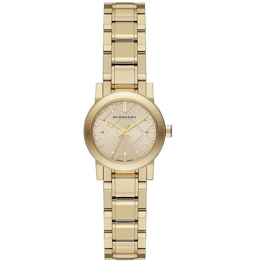 Burberry Women’s Watch Stainless Steel Gold Strap With Gold Dial BU9227 The City