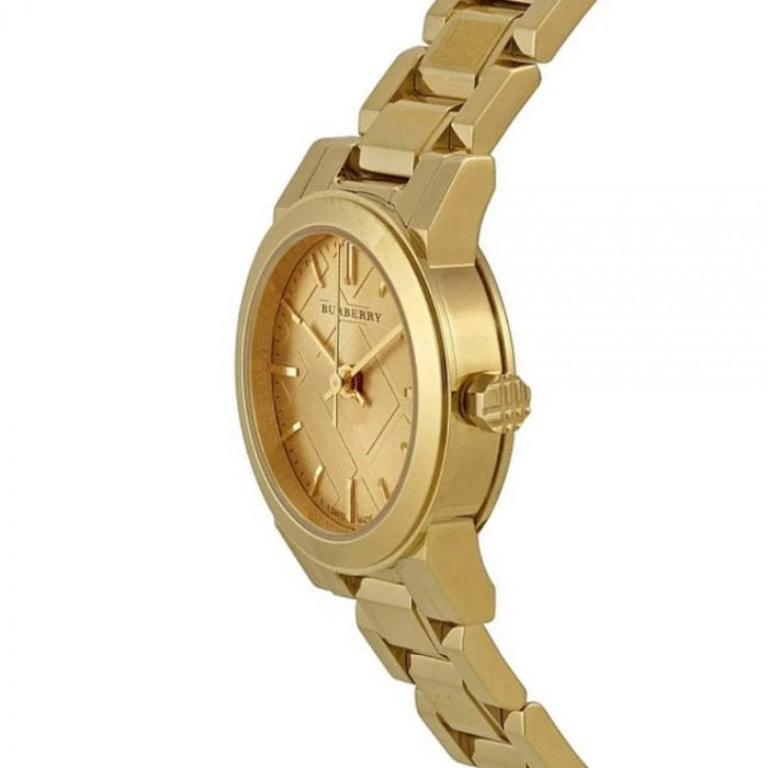 Burberry Women’s Watch Stainless Steel Gold Strap With Gold Dial BU9227 The City
