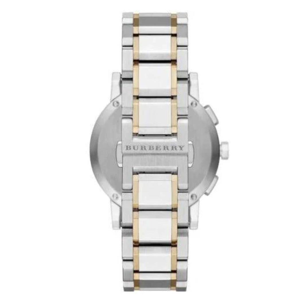 Burberry Unisex Watch Stainless Steel Two Tone Silver & Gold Strap With Silver Dial BU9751 The City Collection