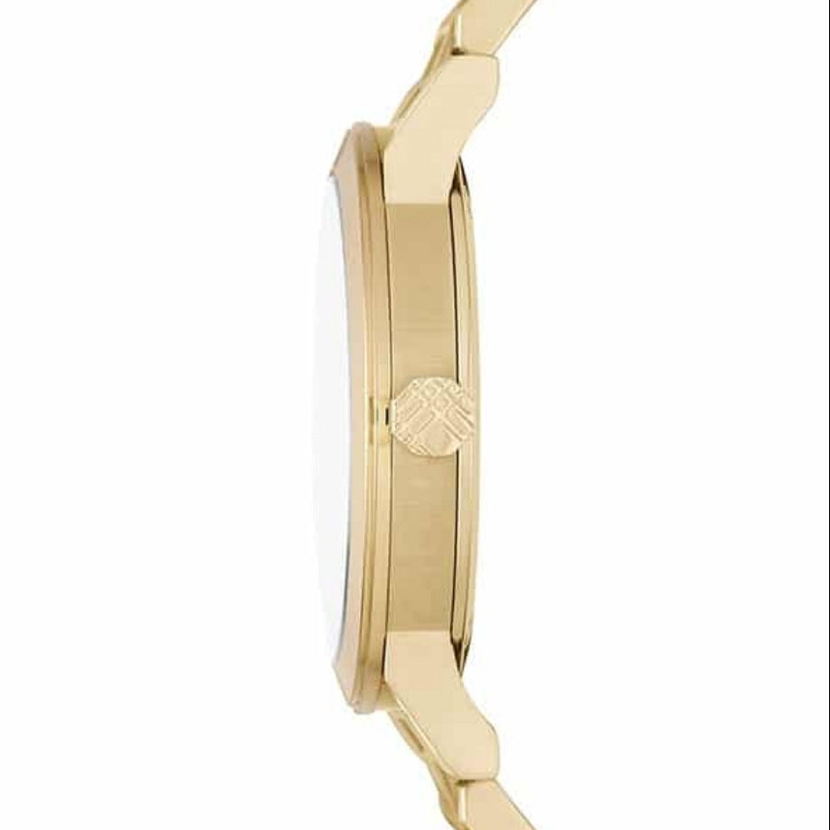 Burberry Unisex Watch Stainless Steel Gold Strap With Gold Dial BU9038 The City