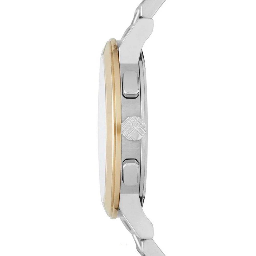 Burberry Unisex Watch Stainless Steel Two Tone Silver & Gold Strap With Silver Dial BU9751 The City Collection