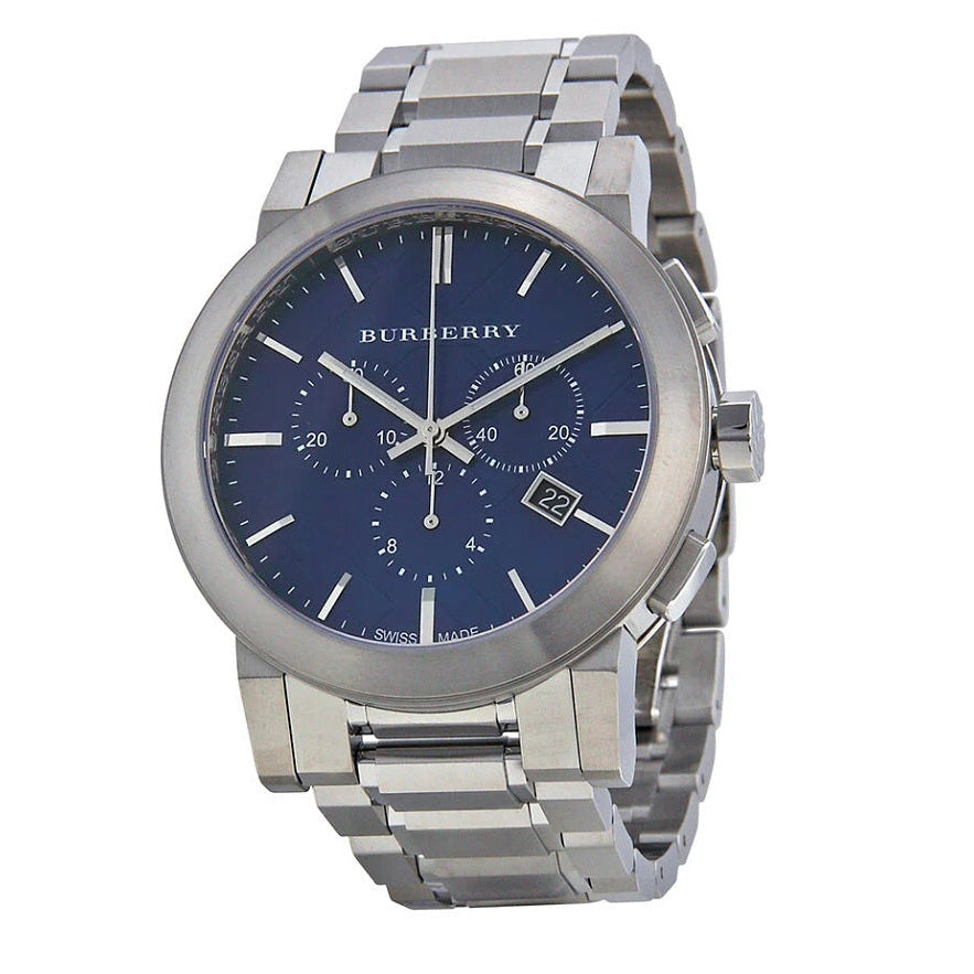 Burberry Men’s Watch Stainless Steel Silver Strap With Blue Dial BU9363 The City