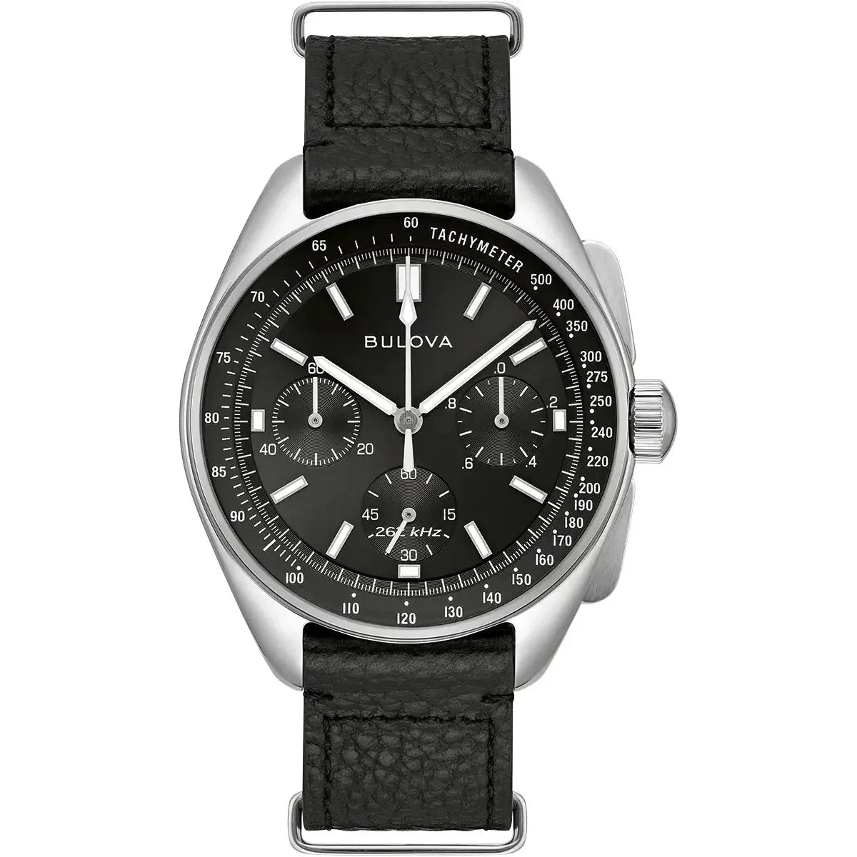 Bulova Lunar Pilot Chrono Mens Silver Watch 96k111