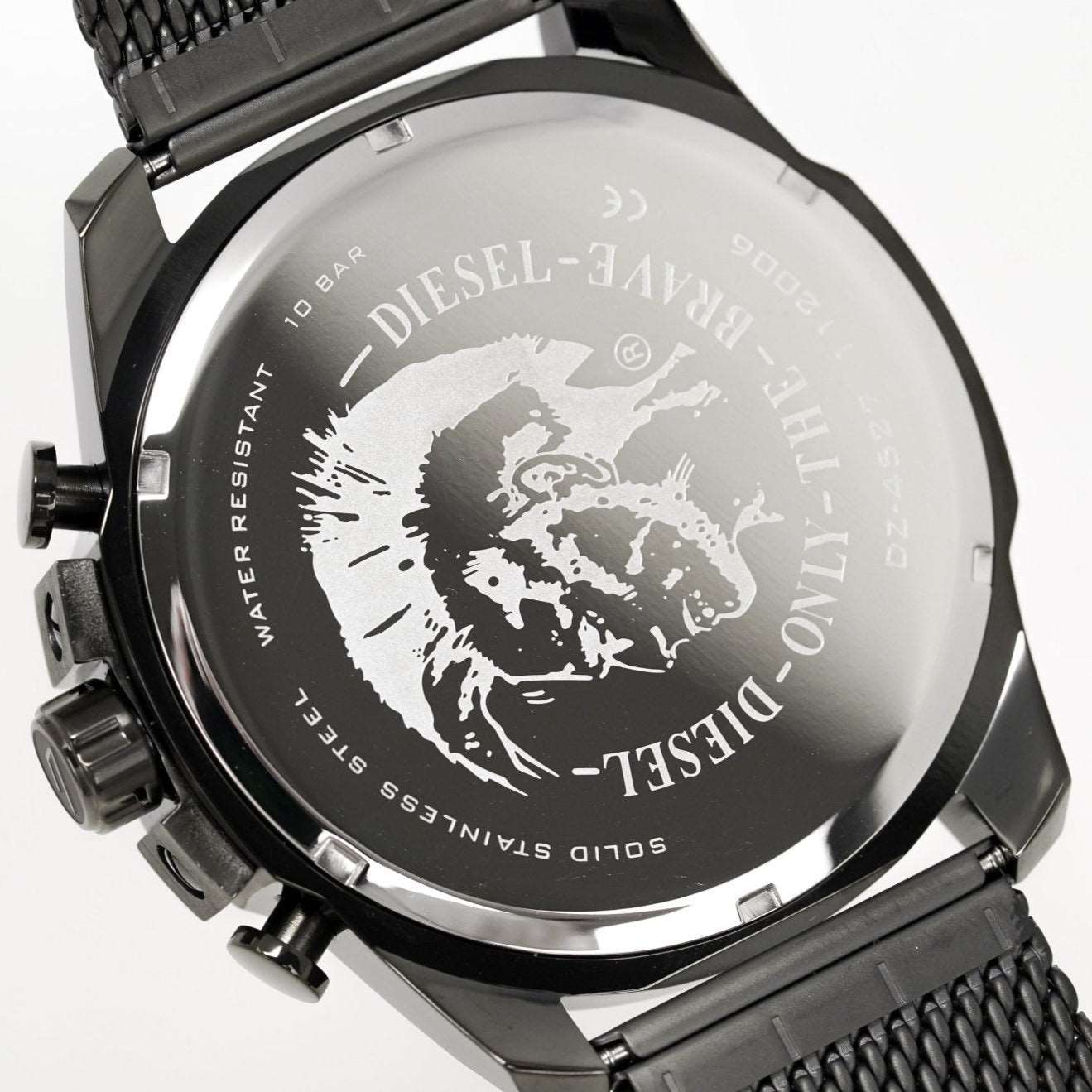 Diesel Dz4527 Men S Chronograph Mega Chief Gunmetal Mesh Watch