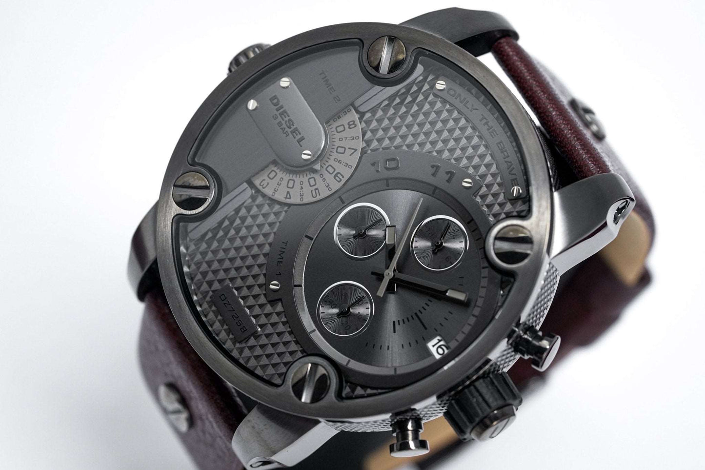Diesel Dz7258 Men S Chronograph Little Daddy Gun Metal Brown Watch