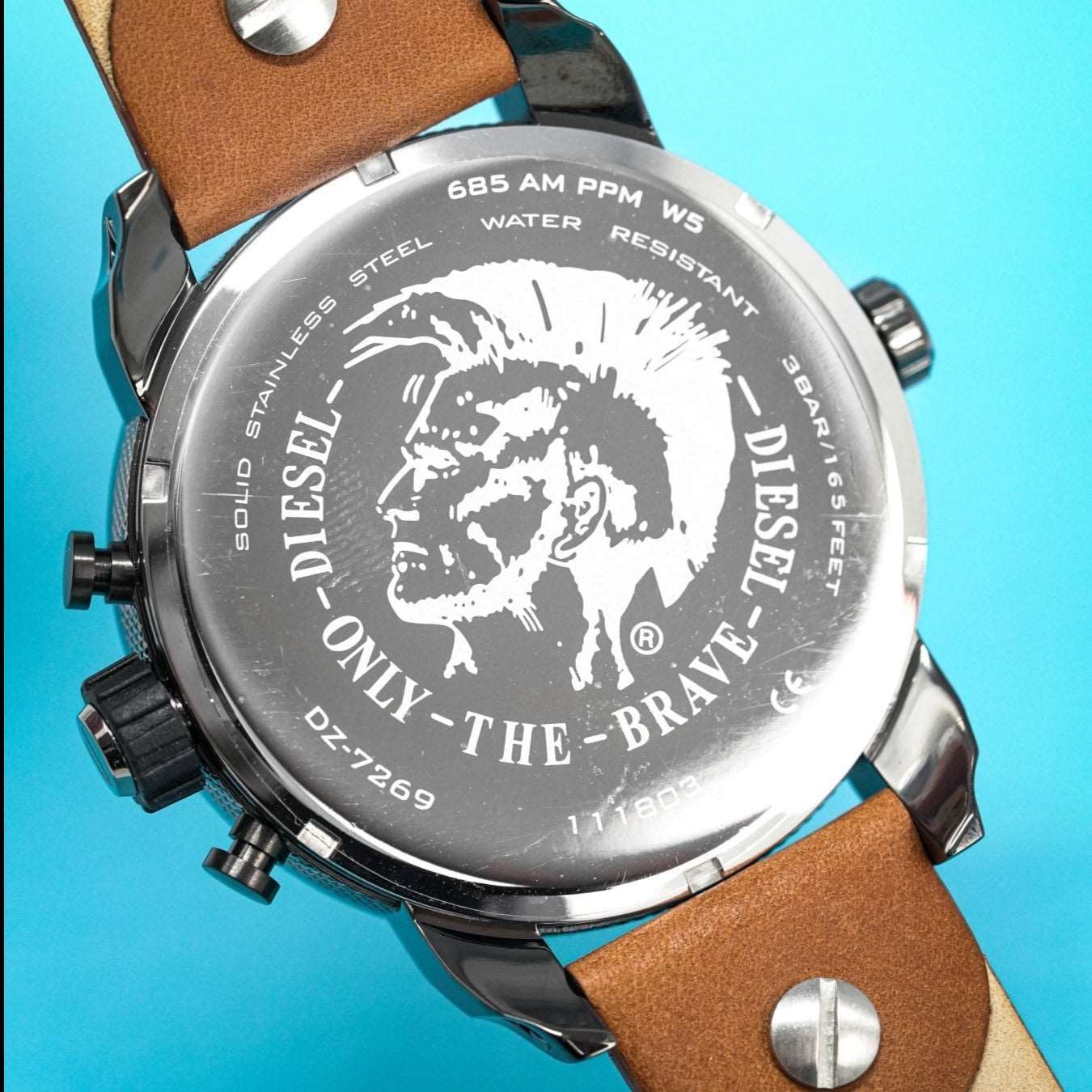 Diesel Dz7269 Men S Chronograph Little Daddy White Brown Watch