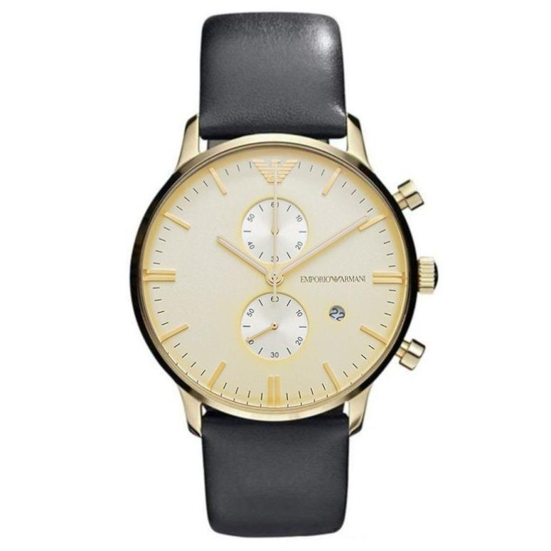 Emporio Armani Ar0386 Men S Gianni Chronograph Gold Pvd Watch