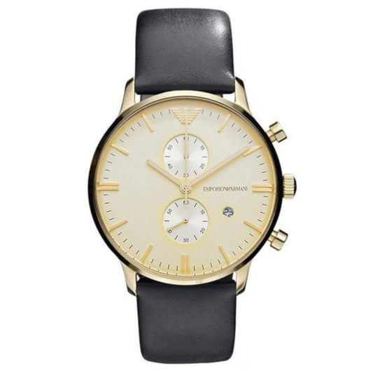Emporio Armani Ar0386 Men S Gianni Chronograph Gold Pvd Watch