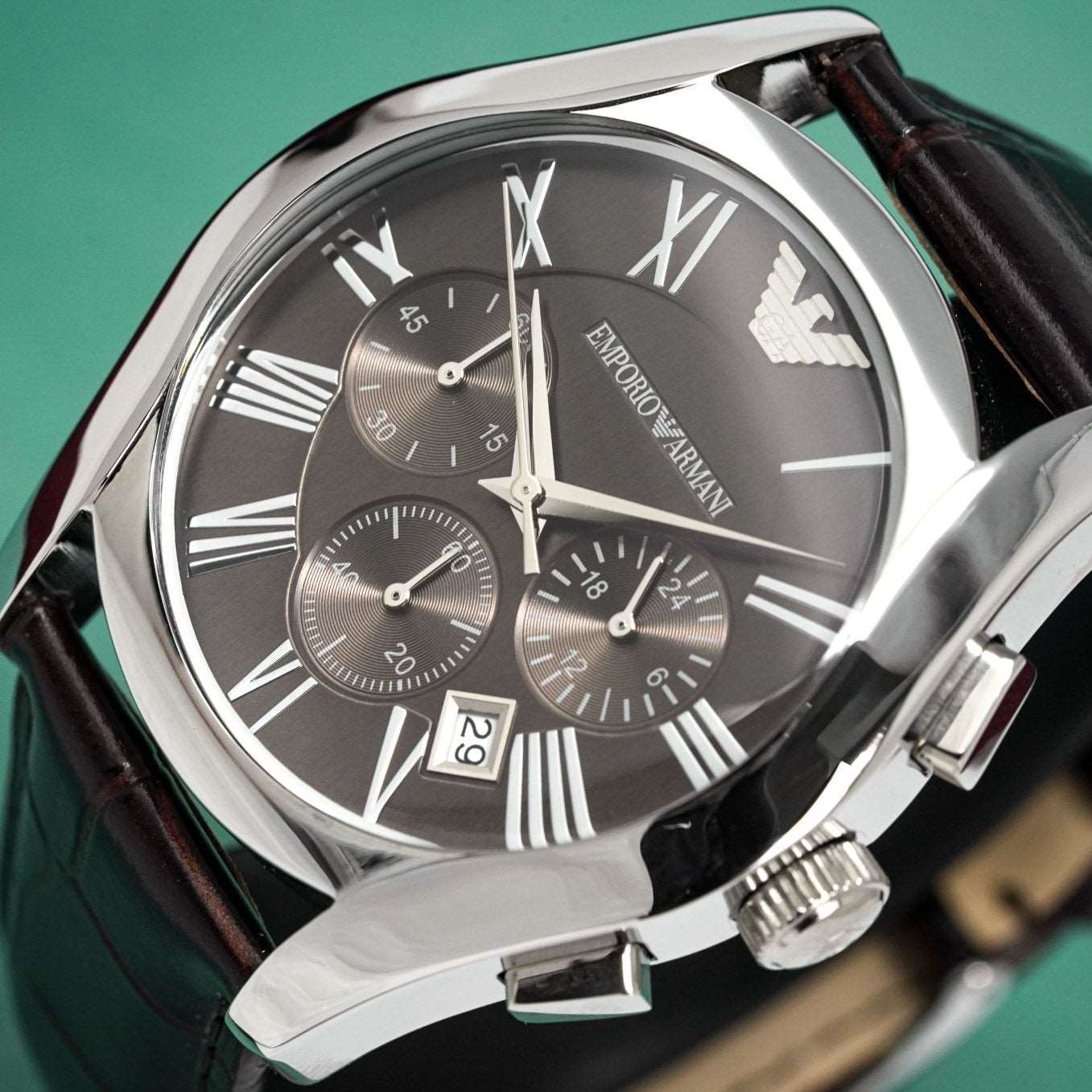Emporio Armani Ar0671 Men S Valente Chronograph Brown Watch