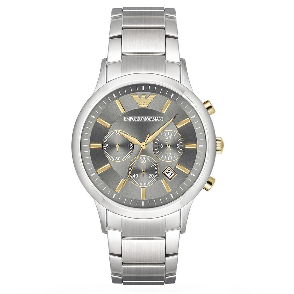 Emporio Armani Ar11047 Men S Silver Chronograph Watch