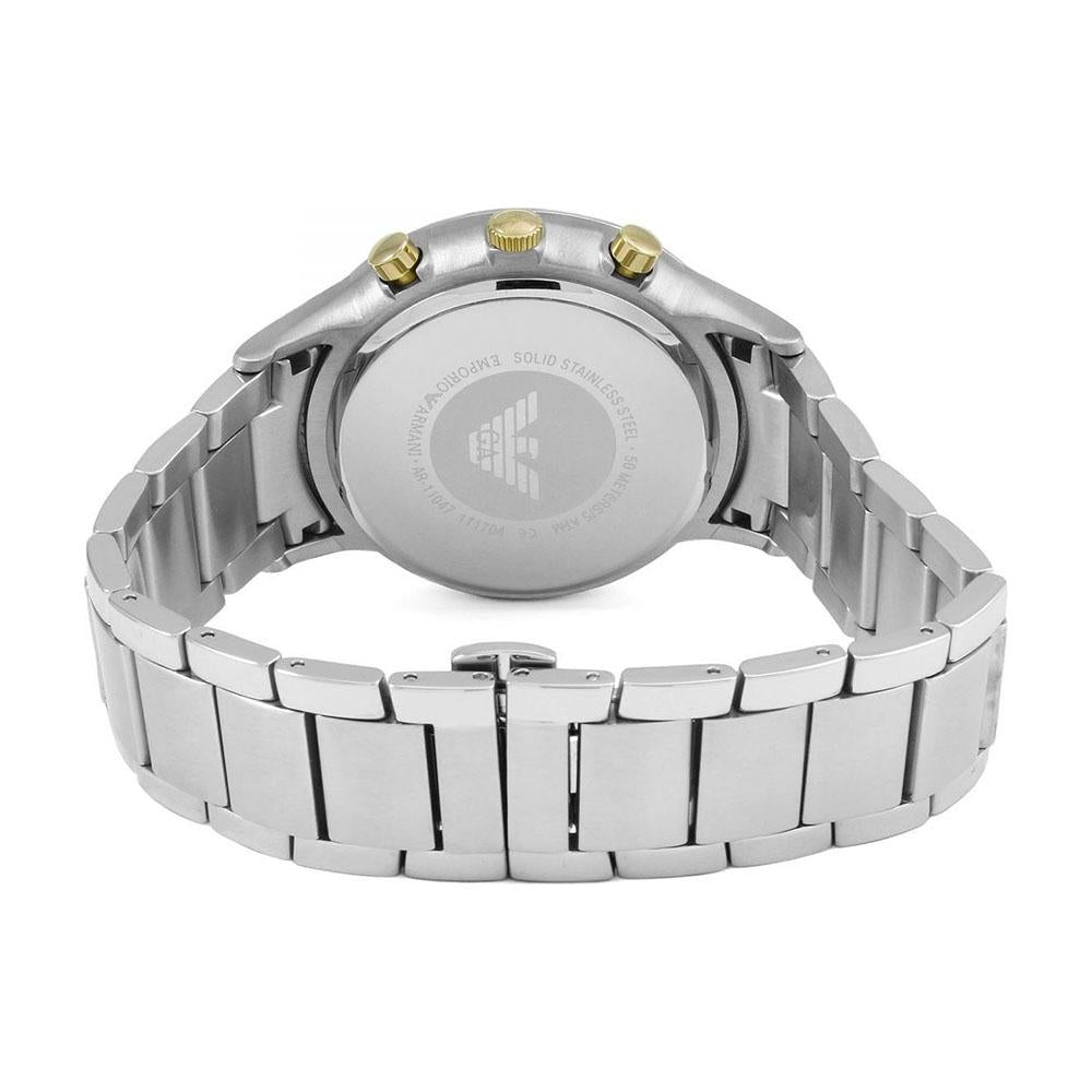 Emporio Armani Ar11047 Men S Silver Chronograph Watch