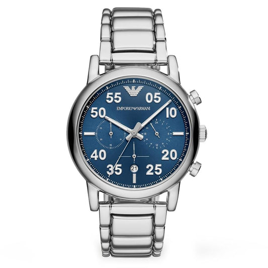 Emporio Armani Ar11132 Men S Luigi Silver Chronograph Watch
