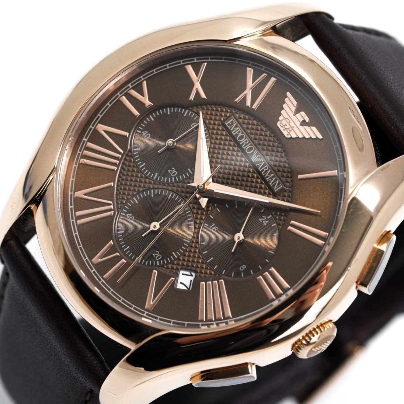 Emporio Armani Ar1701 Men S Chronograph Rose Gold Pvd Watch