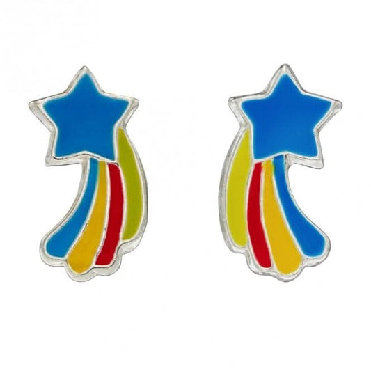 Colourful Shooting Star Enamel Stud Earrings A2080