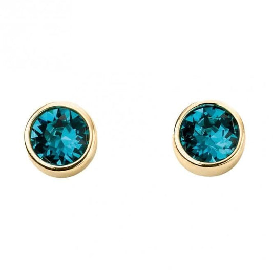December Yellow Gold Plated Birthstone Earrings with Swarovski Crystal E1548