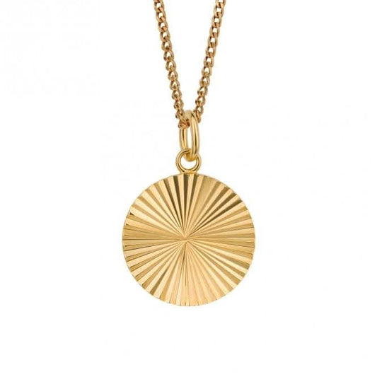 Diamond Cut Gold Plated Round Pendant P5247