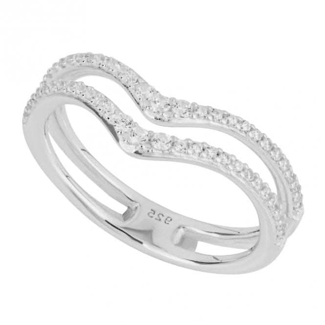 Double Row Wishbone Zirconia Ring R3830C
