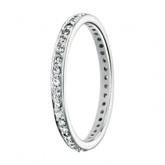 Elements Silver Pave Set Round CZ Ring R2784CZ360