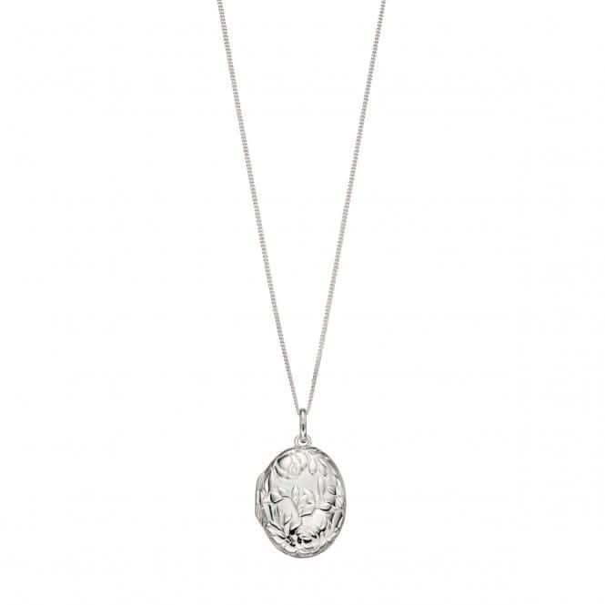 Elements Silver Rose Bush Embossed Locket Pendant P4703