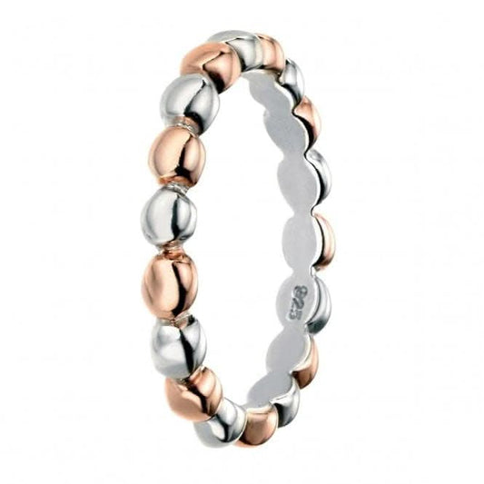 Elements Silver Rose Gold Multi Ball Ring R3462
