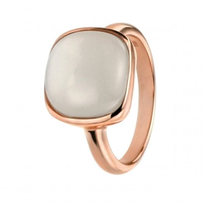 Elements Silver Rose Gold With Cabochon Moonstone Ring R3455N
