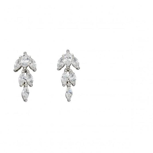 Elements Silver Zirconia Marquise Drop Earrings E5674C