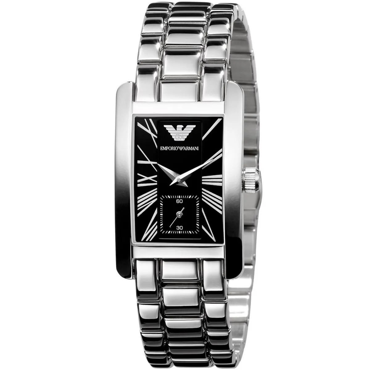Emporio Armani Women’s Watch Stainless Steel Silver Strap With Black Dial AR0157 Classic